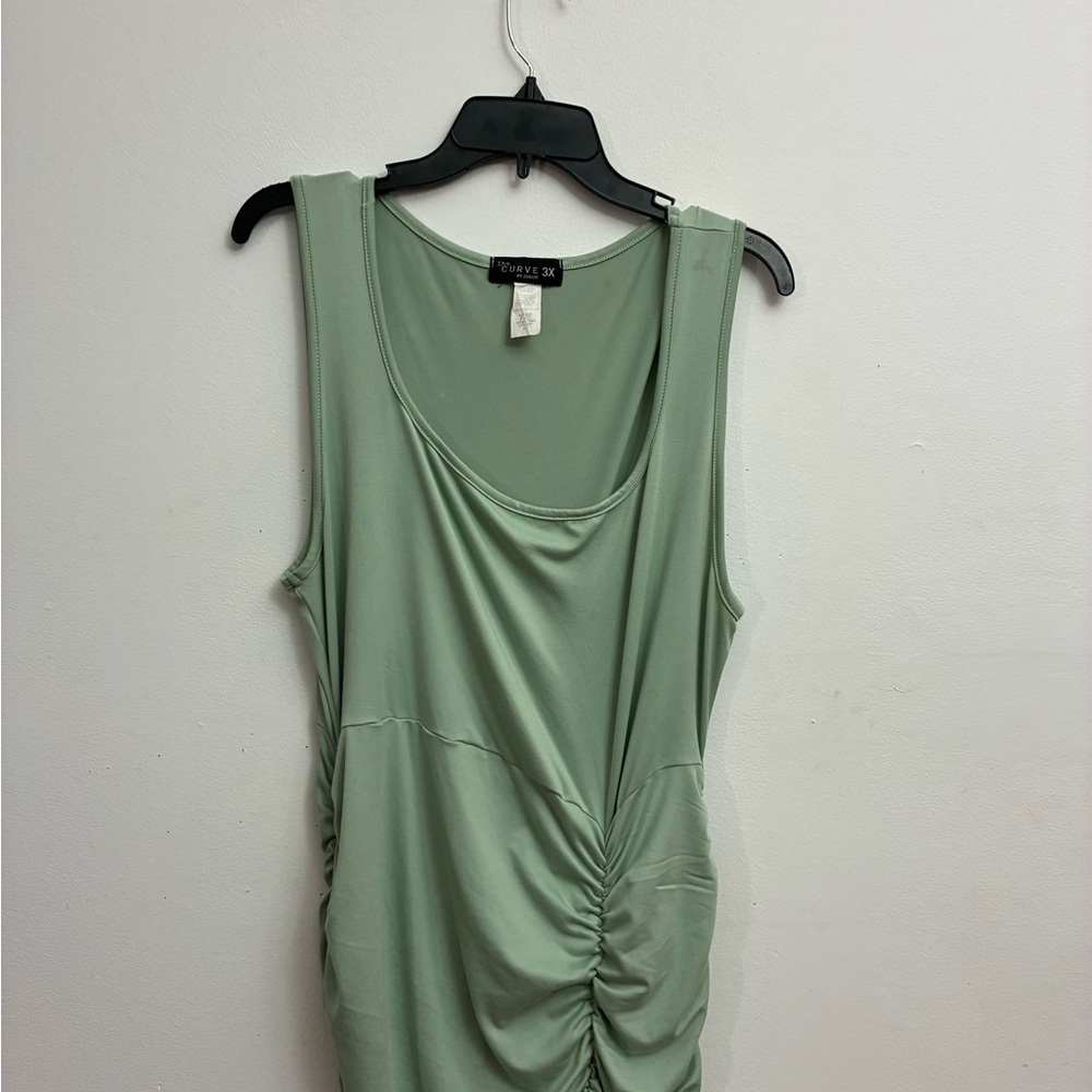 Chic Olive Ruched Maxi Dress - Picture 2 of 4